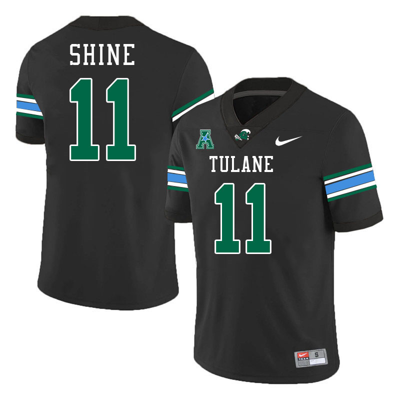 #11 E'zaiah Shine Tulane Green Wave Jersey College Football Uniforms,Apparels Stitched-Black